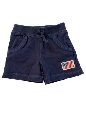 Koala Kids American Flag Summer Shorts Navy Blue Terry Patriotic Size 6 Months